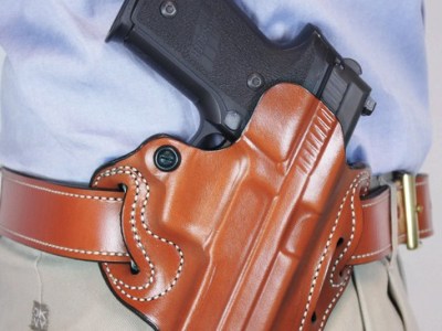 DESANTIS SPEED SCABBARD HOLSTR – RH OWB LEATHER SF XDM TAN