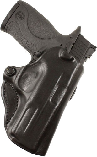 DESANTIS MINI SCABBARD HOLSTER – RH OWB LEATHER FOR GLOCK 43 BL