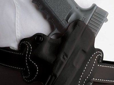 DESANTIS MINI SLIDE HOLSTER – OWB RH LEATHER 1911 BLACK