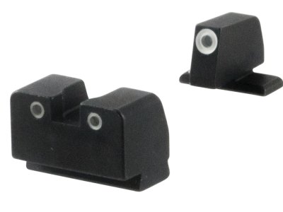 AmeriGlo SG181 Optic Compatible Sight for Sig Sauer  Tall Suppressor Green Tritium White Outline Front Sight-Green Tritium White Outline Rear Sight