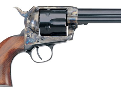 Taylors & Company 700ADE 1873 Cattleman New Model 45 Colt (LC) 6rd 4.75″ Blued Cylinder & Barrel Color Case Hardened Steel Frame Walnut Navy Size Grip (Taylor Tuned)