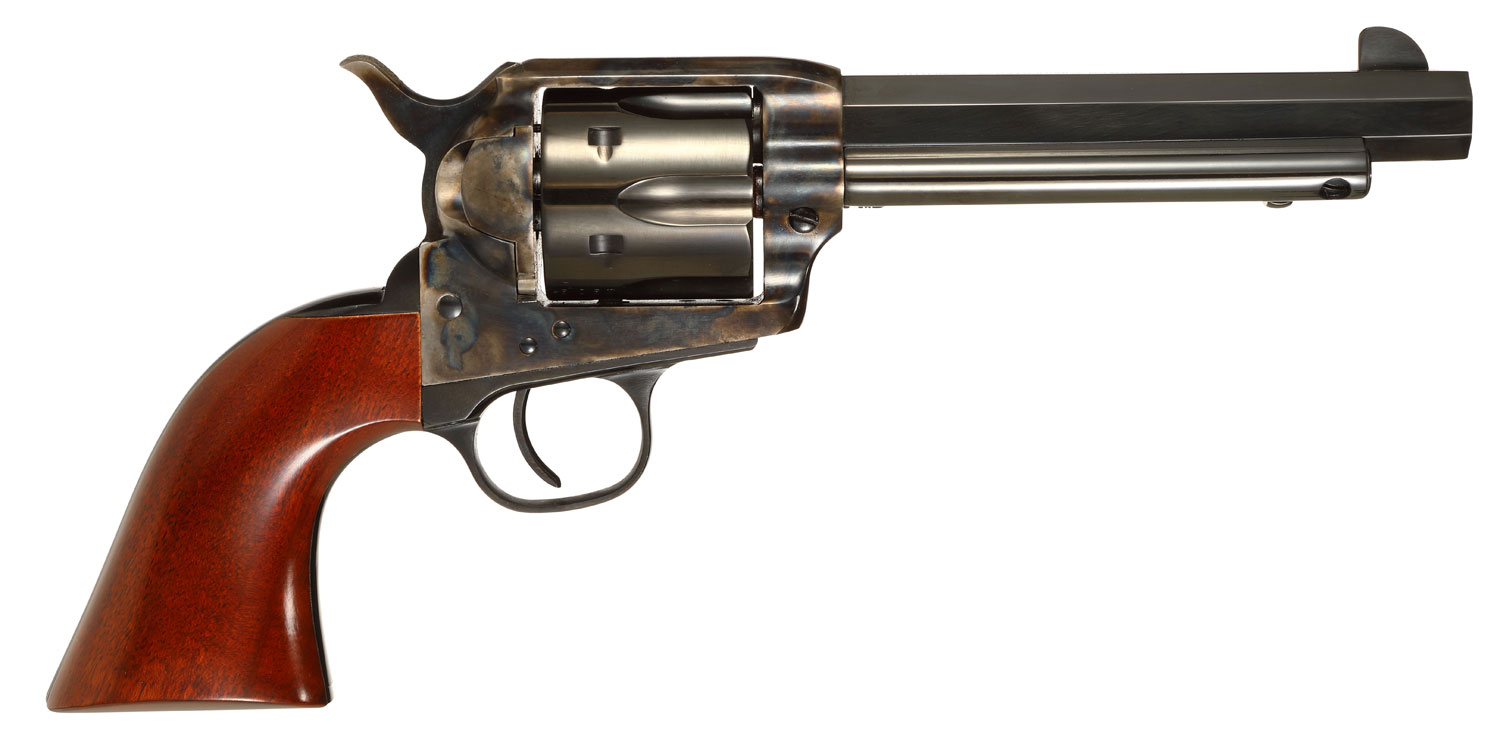 Taylors & Company 556102 1873 Cattleman Drifter 45 Colt (LC) Caliber with 5.50″ Blued Finish Barrel, 6rd Capacity Blued Finish Cylinder, Color Case Hardened Finish Steel Frame & Walnut Grip