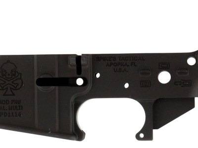 Spikes STLS029 PHU Spade Stripped Lower Receiver Multi-Caliber 7075-T6 Aluminum Black Anodized for AR-15