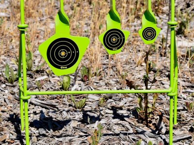 SME SMEST22FLD Spinning Target  Handgun Steel Black/Green Bullseye Illustration Impact Enhancement Motion