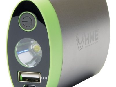 HME HW Hand Warmer  with Light ABS Plastic Sliver w/Green Accent Rechargeable Lithium Ion