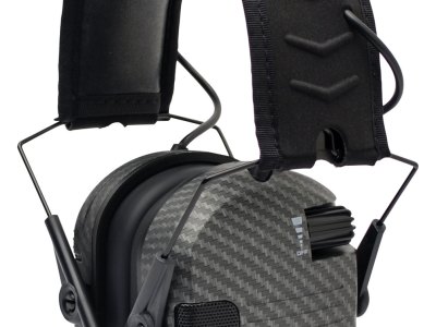 Walker’s GWPRSEMCARB Razor Slim Electronic Muff 23 dB Over the Head Carbon Gray/Black Polymer
