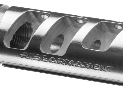 Rise Armament RA701223SLVR RA-701 Compensator Silver 416R Stainless Steel with 1/2″-28 tpi Threads & 2.50″ OAL for 5.56x45mm NATO AR-Platform