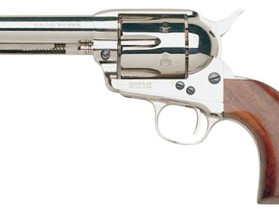 Taylors & Company 555121 1873 Cattleman 45 Colt (LC) Caliber with 4.75″ Barrel, 6rd Capacity Cylinder, Overall Nickel-Plated Finish Steel & Walnut Grip