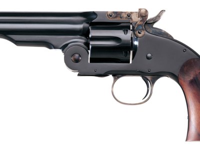 Taylors & Company 550664 Second Model Schofield 45 Colt (LC) Caliber with 5″ Barrel, 6rd Capacity Cylinder, Overall Blued Finish Steel & Walnut Grip
