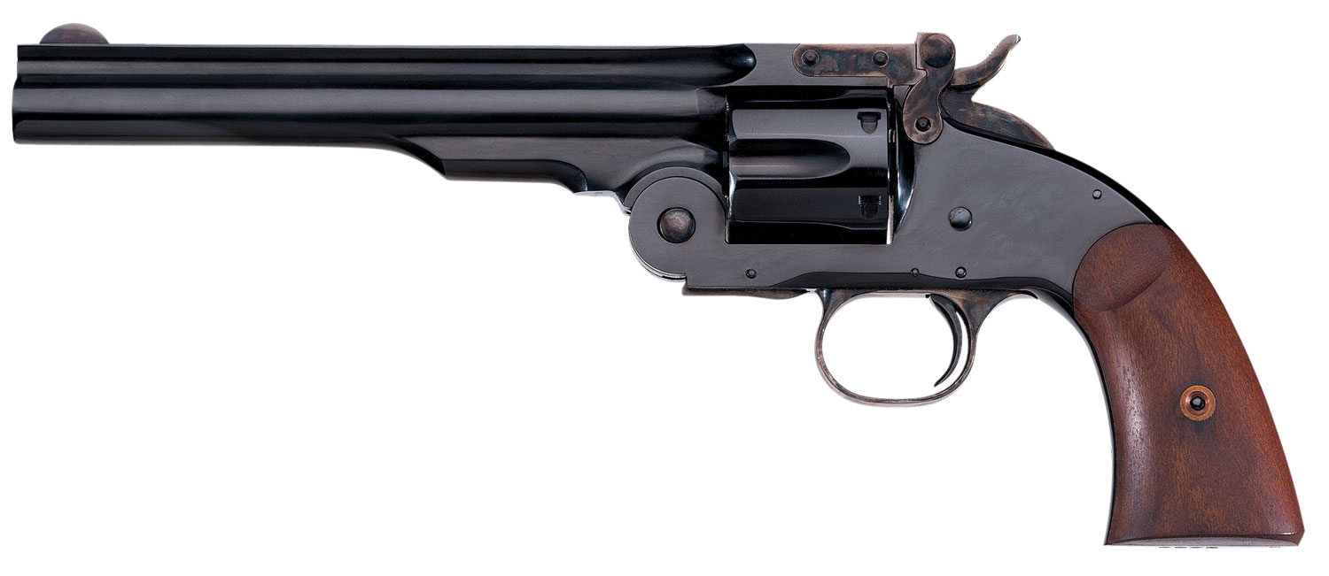 Taylors & Company 550639 Second Model Schofield 45 Colt (LC) Caliber with 7″ Barrel, 6rd Capacity Cylinder, Overall Blued Finish Steel & Walnut Grip