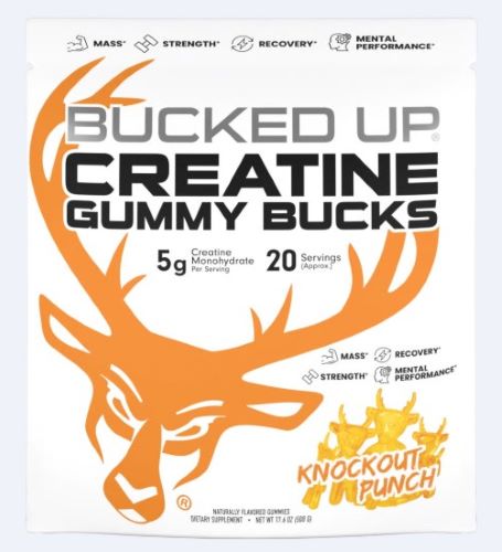 BUCKED UP CREATINE GUMMIES – KNOCKOUT PUNCH 20 SERVINGS