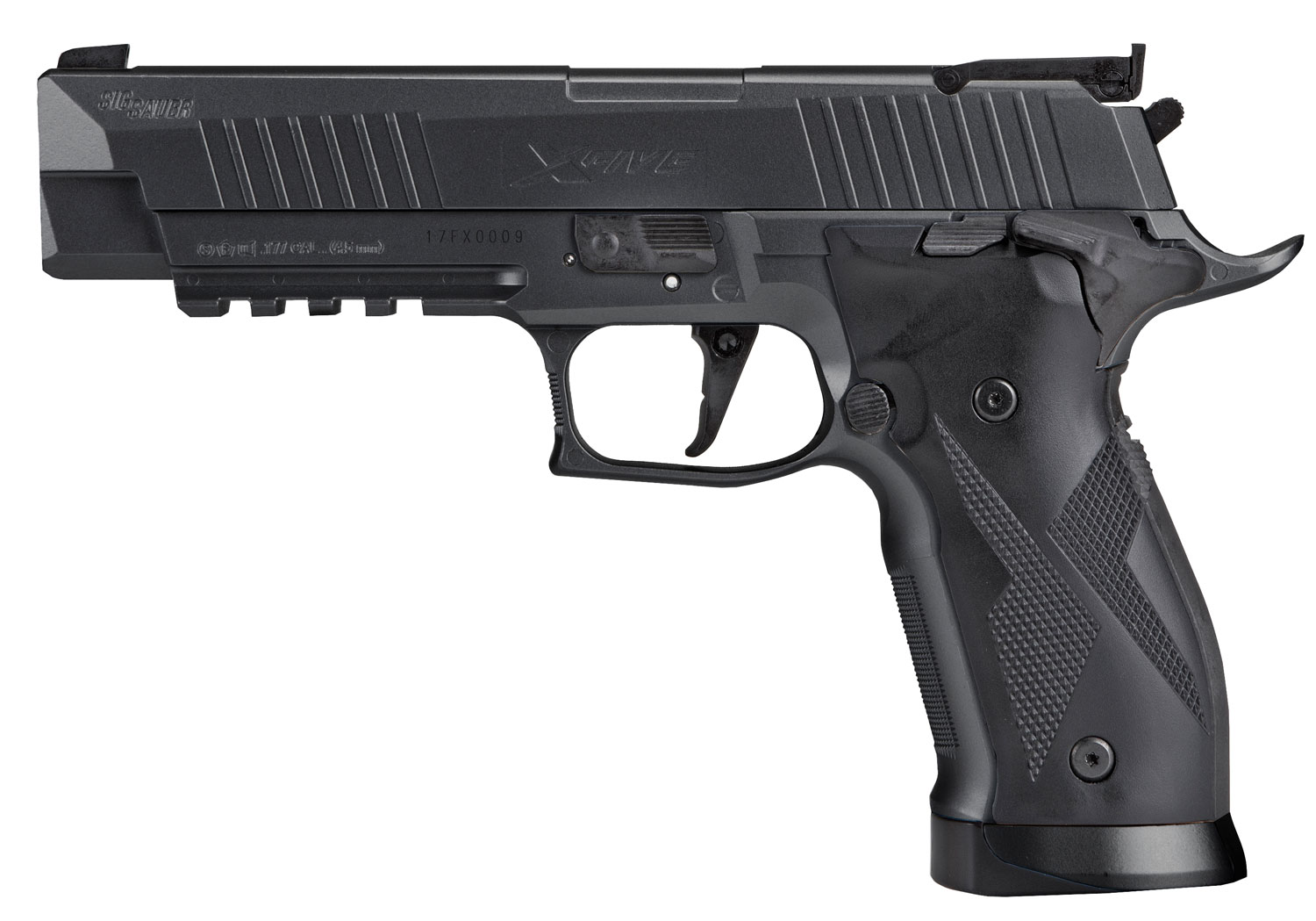 Sig Sauer Airguns AIRX5177BLK P226 X-Five Air Pistol CO2 177 Pellet 20+1 4.50″ Black Polymer Grips