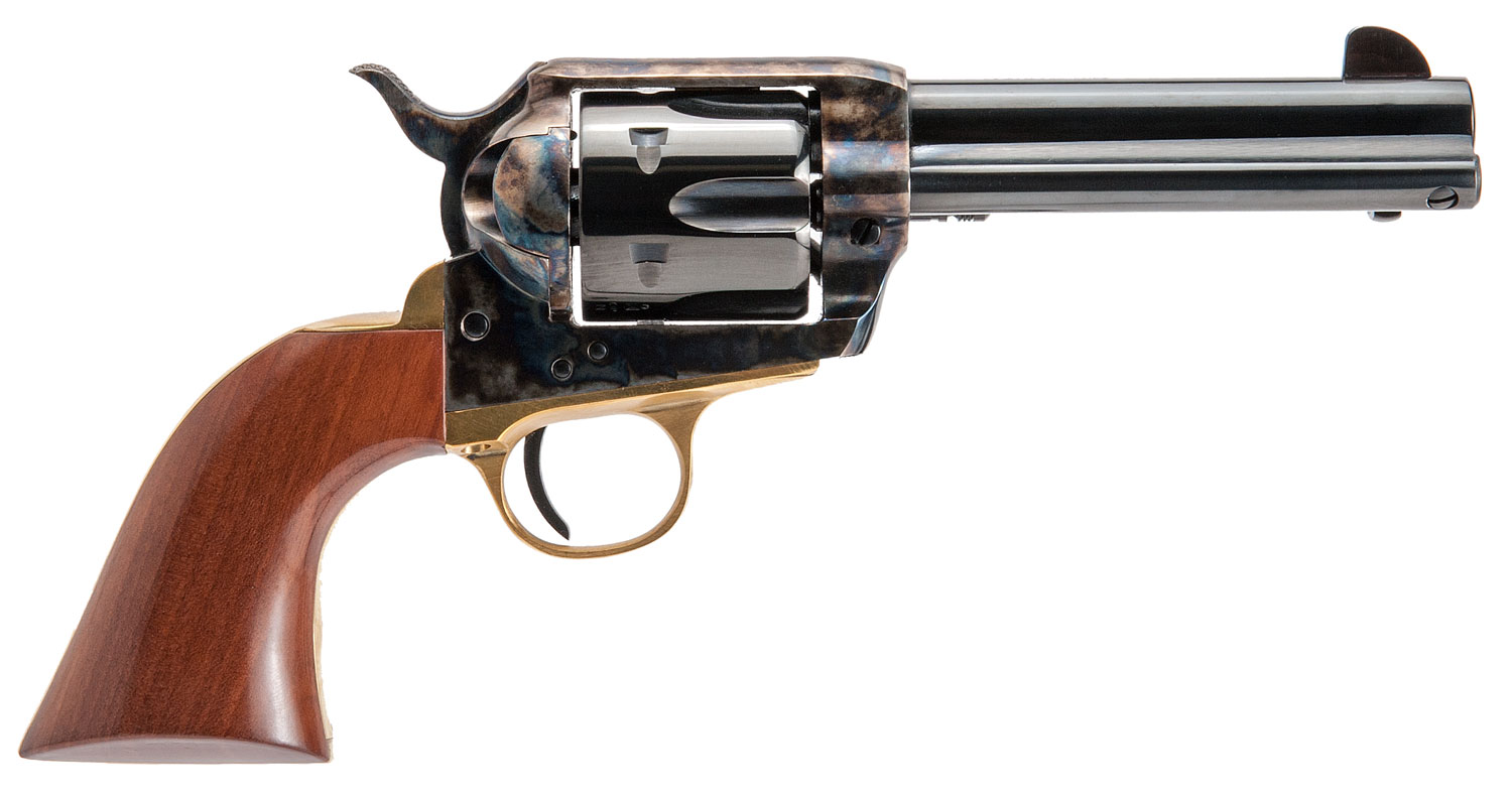 Cimarron PPP45 Pistolero  45 Colt (Long Colt) 6 Shot 4.75″ Blued Steel Barrel, Blued Cylinder, Color Case Hardened Steel Frame, Walnut Grip, Exposed Hammer