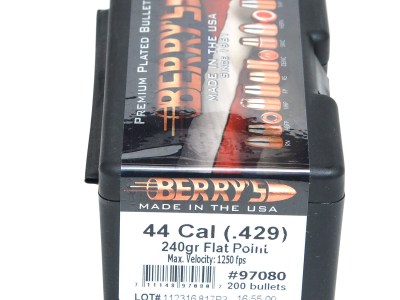 Berry’s 97080 Superior Pistol 44Cal 240gr Flat Point 200/Box