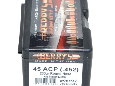 Berry’s 98192 Superior Pistol 45Cal 230gr Round Nose 250/Box