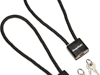 SnapSafe 75281 Lock Box Cable Lock with Padlock Steel PVC-Covered Black 2 Pack