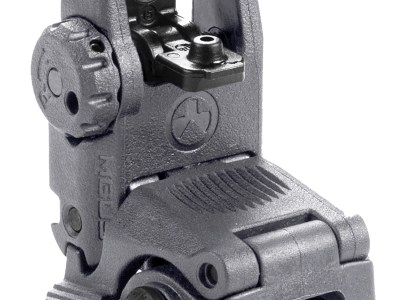 Magpul MAG248-GRY MBUS Sight Rear  Stealth Gray Polymer, Spring-Loaded Flip Up for AR-15/ M16