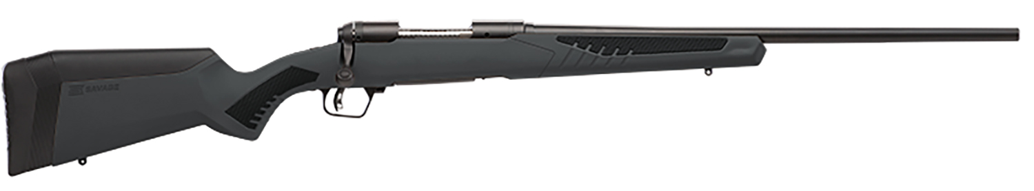 Savage Arms 57173 110 Hunter Full Size 6.5 Creedmoor 4+1 24″ Matte Black Button-Rifled Barrel, Matte Black Drilled & Tapped Carbon Steel Receiver, Adj AccuStock Matte Gray Synthetic Stock, Right Hand