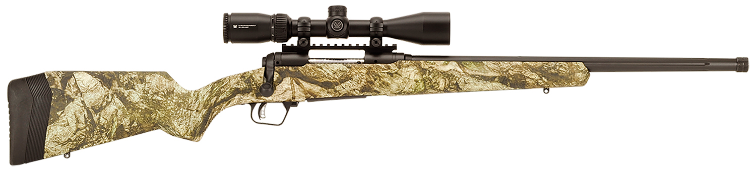 Savage Arms 57356 110 Apex Predator XP 223 Rem 4+1 20″, Matte Black Metal, Mossy Oak Mountain Country Synthetic Stock, Vortex Crossfire II 4-12x44mm