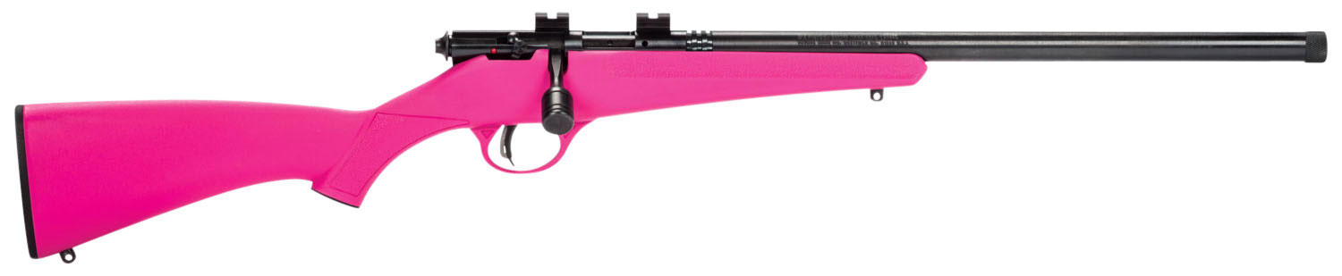 Savage Arms 13835 Rascal FLV-SR Youth 22 LR 1rd 16.12″ Matte Blued Heavy Barrel, Matte Blued Carbon Steel Receiver, Pink Synthetic Stock, Right Hand