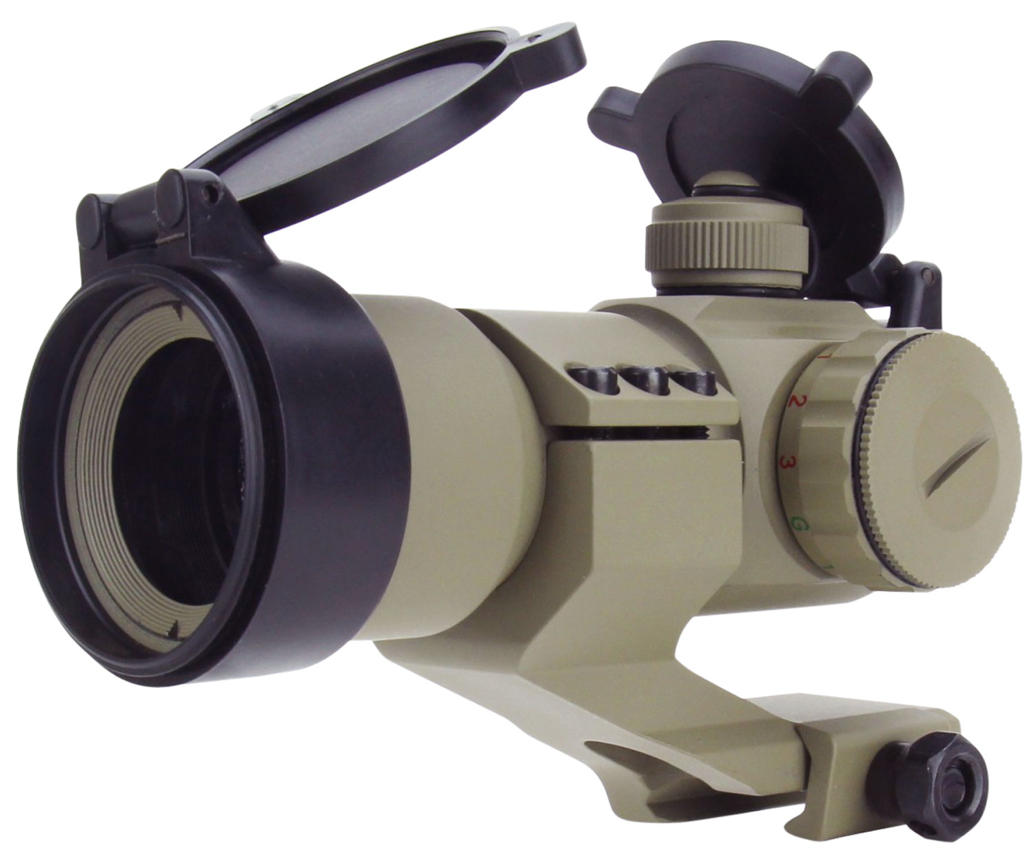 TacFire RD004T 1×30 Dual Illuminated Red/Green Dot Sight  Tan 1 x 30 mm 2 MOA Dot