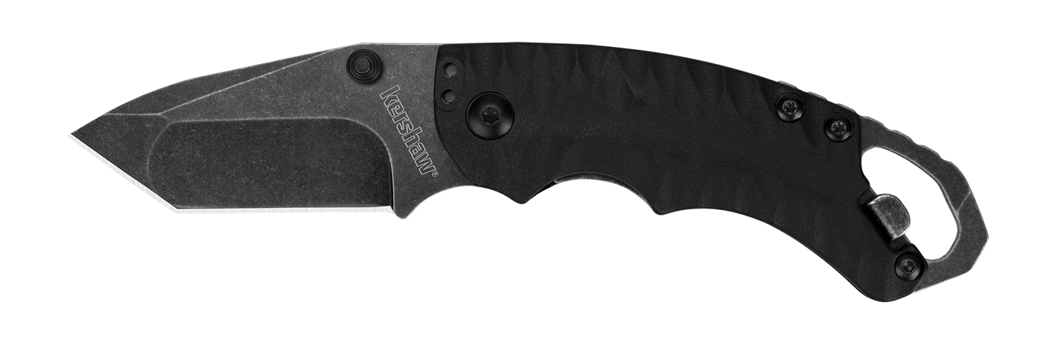 Kershaw 8750TBLKBW Shuffle II 2.60″ Folding American Tanto Plain Black Oxide 8Cr14MoV SS Blade Black Glass-Filled Nylon Handle Includes Pocket Clip