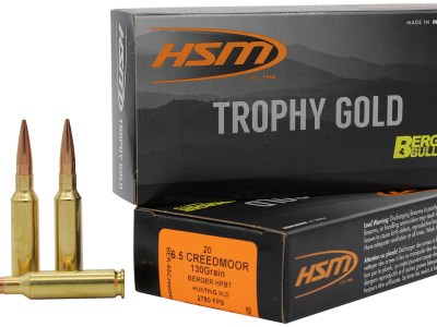 HSM 65CRD130VLD Trophy Gold Extended Range 6.5 Creedmoor 130 gr Berger Hunting VLD Match 20 Per Box/ 25 Case