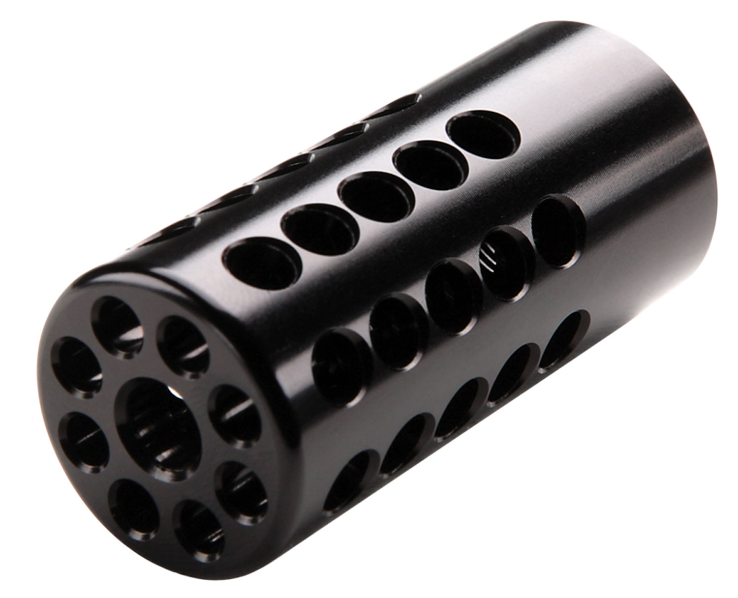 Tactical Solutions 1022CMPBLK X-Ring Compensator Black Gloss Aluminum with 1/2″-28 tpi Threads, .920″ Diameter & 360 Degree Ports for 22 LR Ruger 10/22