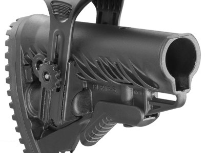 FAB Defense FXGLR16CP GLR-16 CP  Tactical Buttstock for AR-15/ M16/ M4 w/Adjustable Cheek-Rest & Anti-Rattle Mechanism Black Polymer