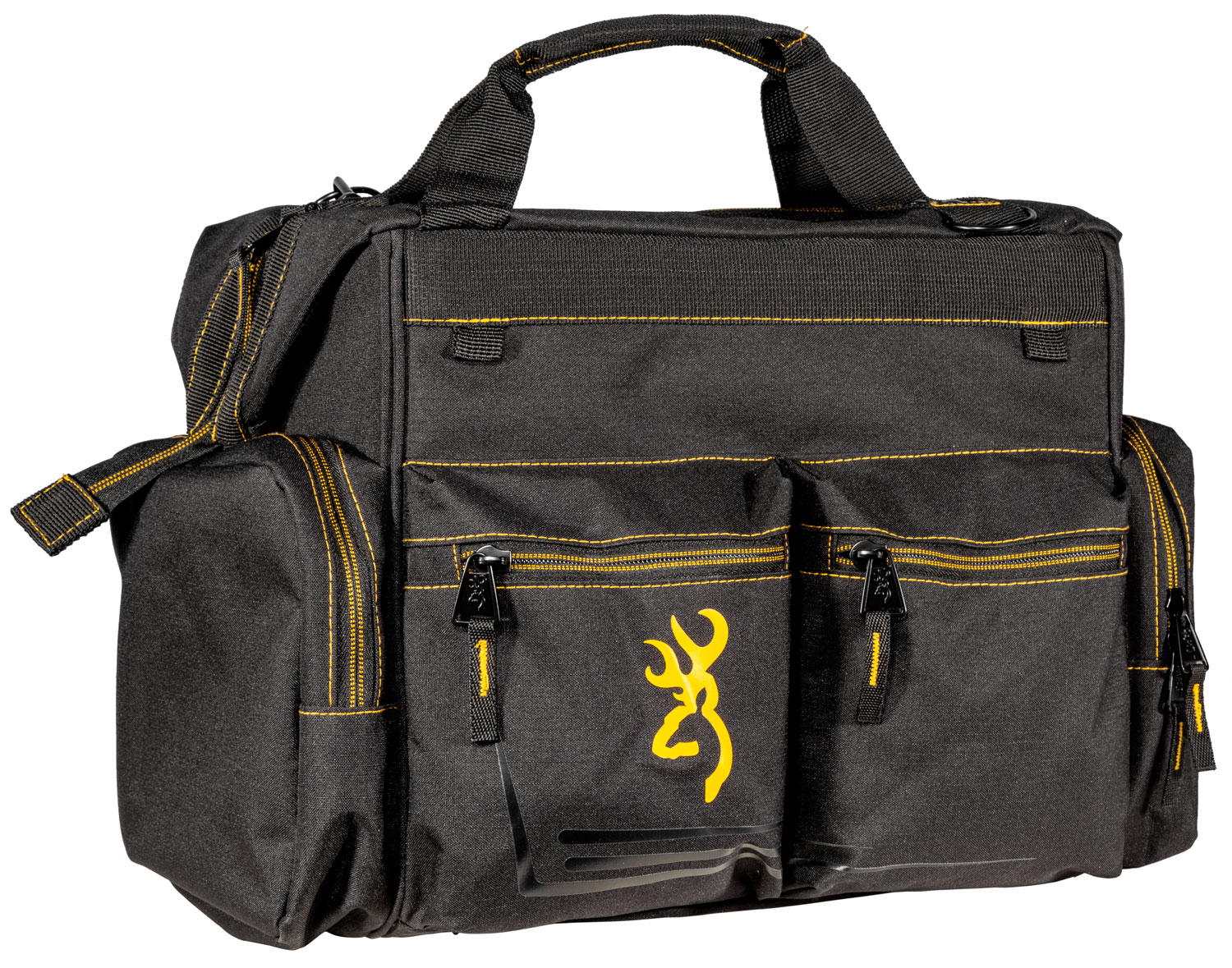 Browning 121095899 Black & Gold Shooter’s Bag Black w/Buck Mark Logo Ripstop Polyester
