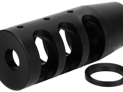 TacFire MZ1002N Compact Compensator Black Nitride Steel with 1/2″-28 tpi Threads & 2.50″ OAL for 5.56x45mm NATO AR-15