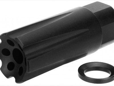 TacFire MZ1020 Linear Compensator Black Nitride Steel with 1/2″-28 tpi Threads, 2.26″ OAL & 0.87″ Diameter for 5.56x45mm NATO AR-15