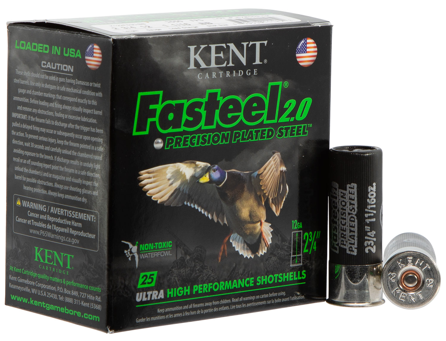 Kent Cartridge K122FS30BB Fasteel 2.0  12 Gauge 2.75″ 1 1/16 oz BB Shot 25 Per Box/ 10 Case