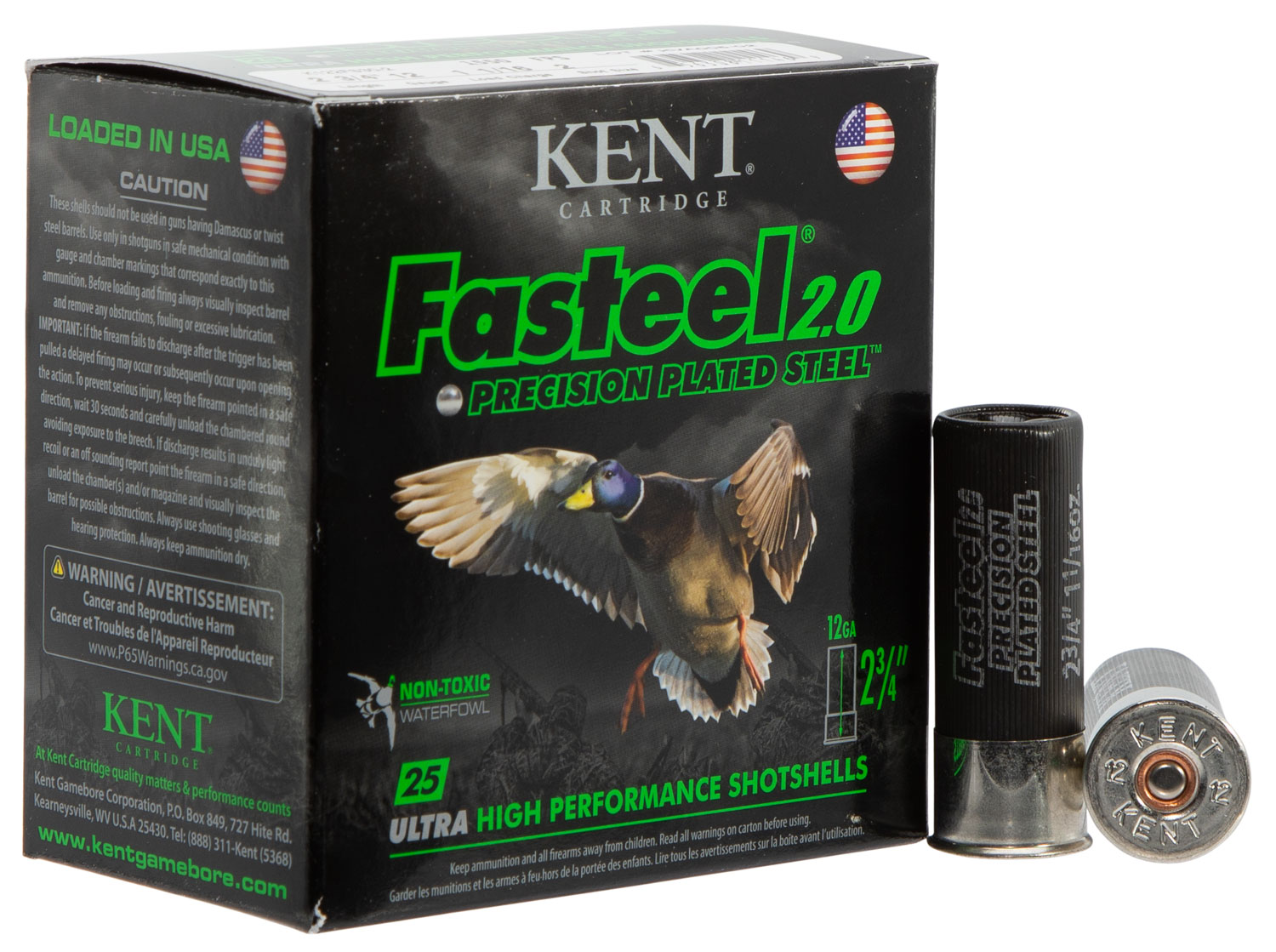 Kent Cartridge K122FS302 Fasteel 2.0  12 Gauge 2.75″ 1 1/16 oz 2 Shot 25 Per Box/ 10 Case