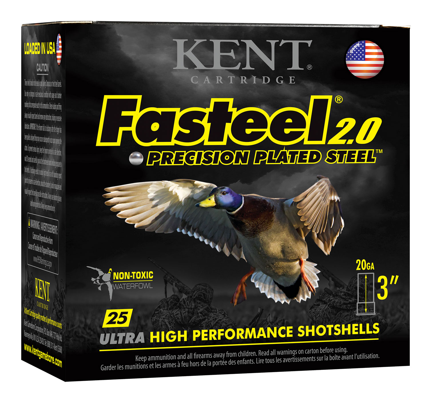 Kent Cartridge K203FS244 Fasteel 2.0  20 Gauge 3″ 7/8 oz 4 Shot 25 Per Box/ 10 Case
