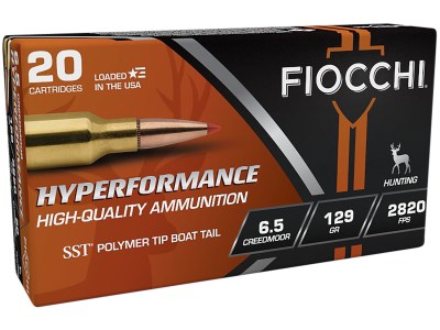 Fiocchi 65CMHSA Hyperformance  6.5Creedmoor 129gr Super Shock Tip 20 Per Box/10 Case