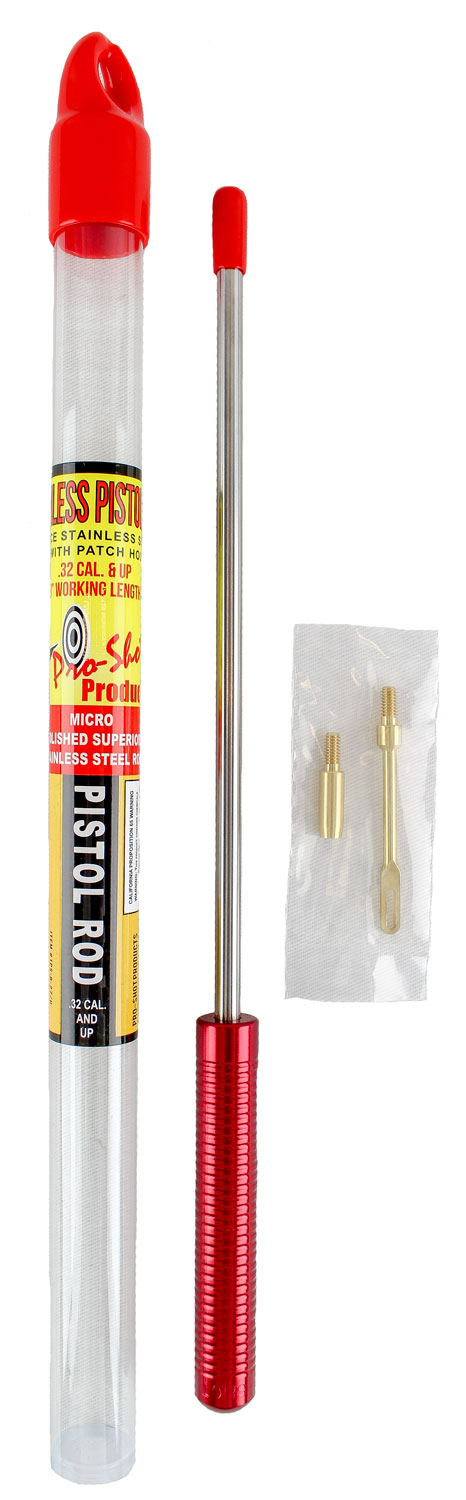 Pro-Shot 1PS87U Micro-Polished Cleaning Rod .27/ .32/ .40/ .44/ .45/ 9mm/ 10mm Cal Pistol #8″-32 Thread 8″ Stainless Steel