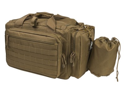 NcStar CVCRB2950T VISM Competition Range Bag with Padded Side Pockets, Lockable Zippers, Mag Pockets, Large D-Rings, Wide Padded Shoulder Strap & Tan Finish