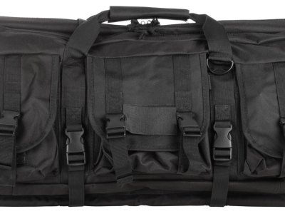 NcStar CVDC2946B36 VISM Double Carbine Case Black PVC Nylon w/ Foam Padding Lockable Zippers Pockets & MOLLE Webbing