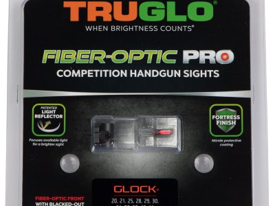 TruGlo TG132G2 Fiber-Optic Pro  Red/Fiber Optic Front Sight-Black/Blank Rear Sight Glock 20/21