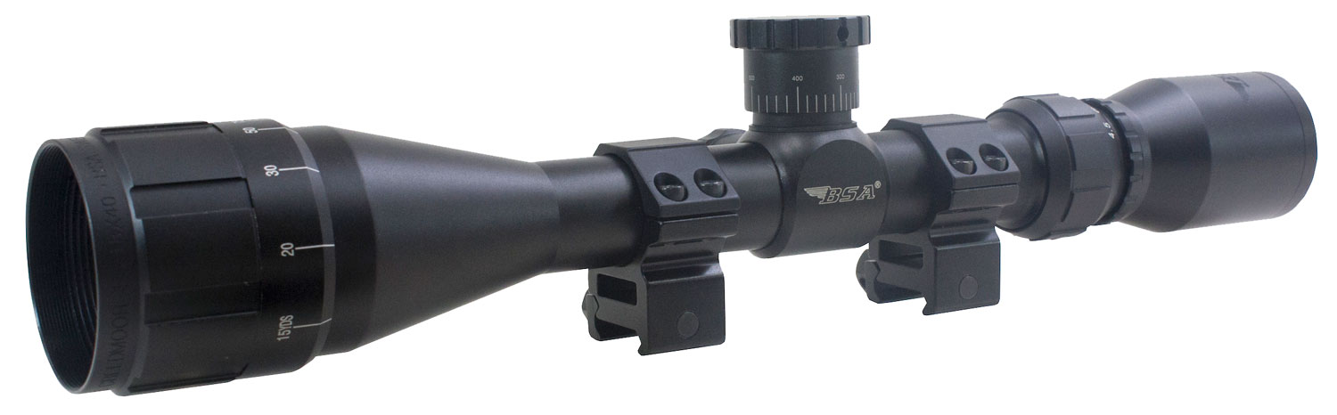 BSA 17312X40AO Sweet 17 Black Matte 3-12x 40mm AO 1″ Tube 30/30 Duplex Reticle