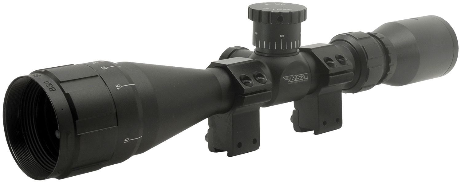 BSA 22412X40AO Sweet 22 Black Matte 4-12x 40mm AO 1″ Tube 30/30 Duplex Reticle