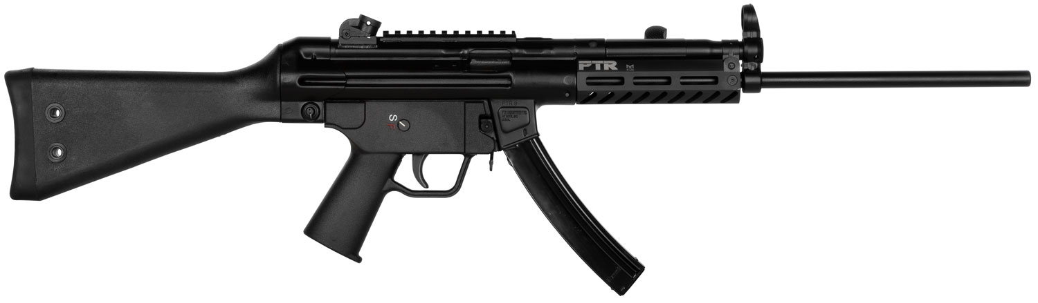 PTR 608 9R  Carbine 9mm Luger 30+1 16.20″ Black Stainless Steel Barrel, Black Picatinny Rail Aluminum Receiver, M-LOK Handguard, Fixed Black Synthetic Stock, Black Polymer Grip