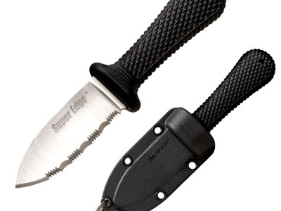 Cold Steel 42SS Super Edge  2″ Fixed Part Serrated Japanese AUS-8A SS Blade/ Black Kray-Ex Handle Includes Sheath