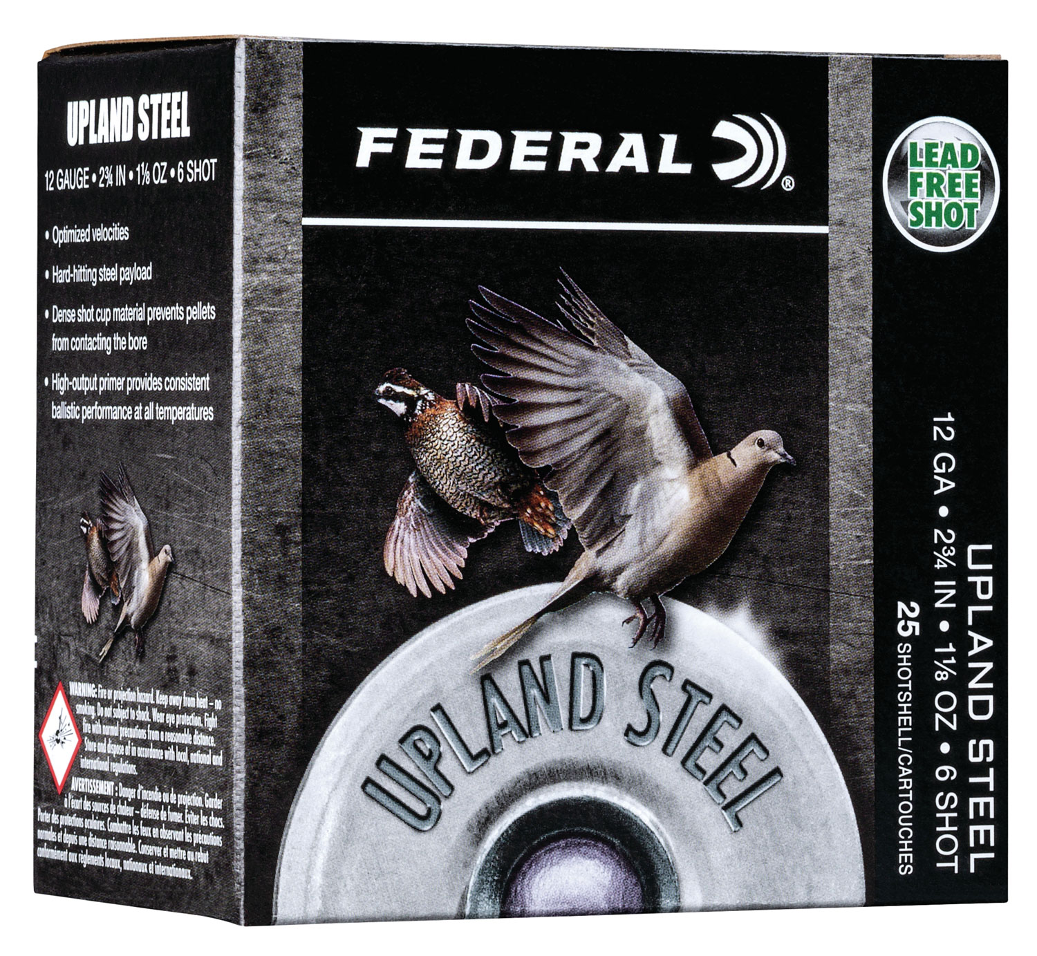 Federal USH126 Upland Field & Range 12Gauge 2.75″ 1 1/8oz 6Shot 25 Per Box/10 Case
