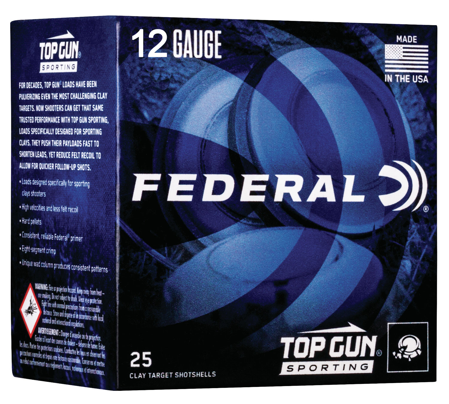 Federal TGS1288 Top Gun  12Gauge 2.75″ 1oz 8Shot 25 Per Box/10 Case