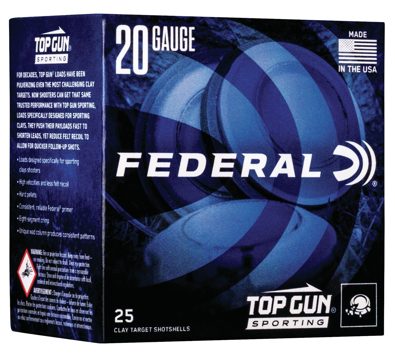 Federal TGS22475 Top Gun  20Gauge 2.75″ 7/8oz 7.5Shot 25 Per Box/10 Case