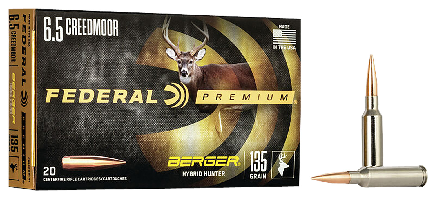 Federal P65CRDBCH1 Premium  6.5Creedmoor 135gr Berger Hybrid Hunter 20 Per Box/10 Case