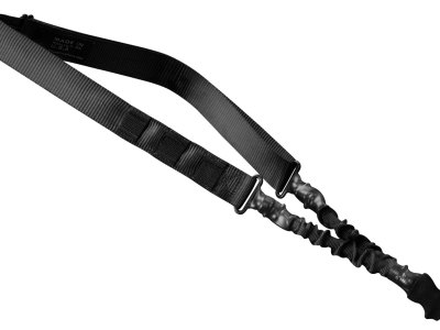 Phase 5 Weapon Systems SLGBLK Single Point Sling Black Nylon Strap w/Elastic Shock-Cord 24.50-33.50″ OAL Adjustable Bungee