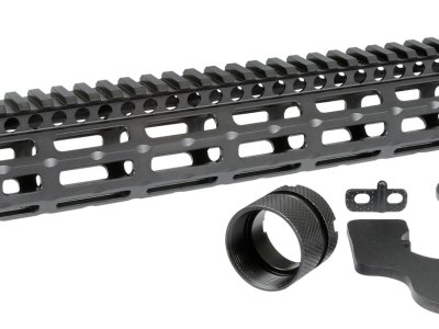 MIDWEST INDUSTRIES INC MICRM15 M-Series AR-15 6061 Aluminum Black Hard Coat Anodized 15″